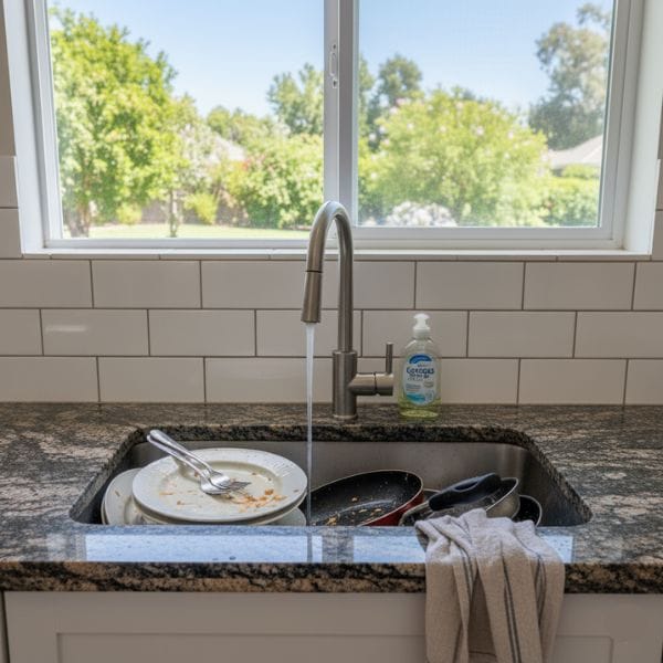 Un fregadero con los trastos sucios no da sensación de limpieza.