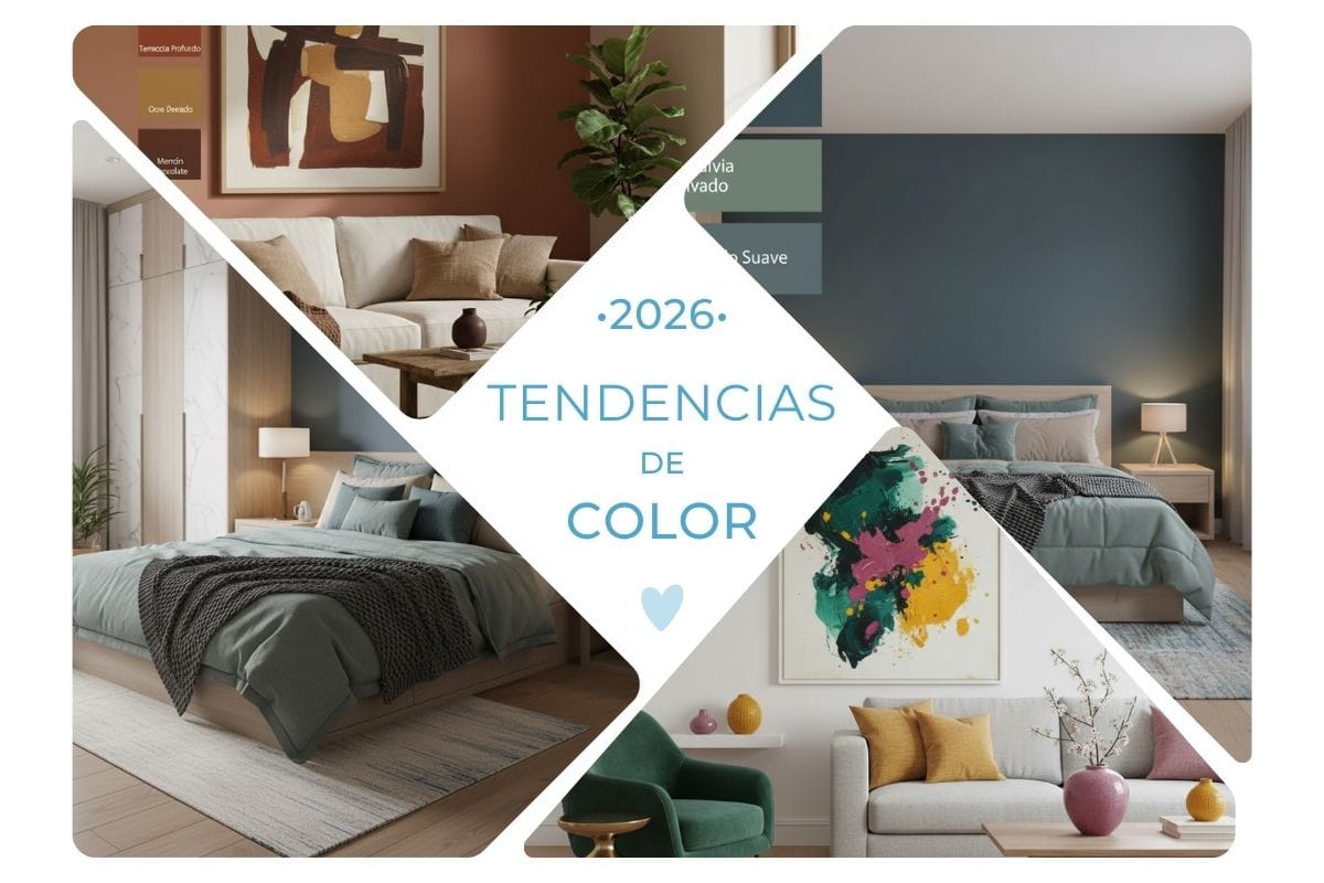 ¿Cansada del gris? Descubre las tendencias de color para 2026. Te cuento cómo usar los tonos tierra, azules serenos y acentos joya para un hogar único.